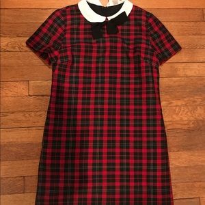 Plaid Peter Pan collar mini-dress